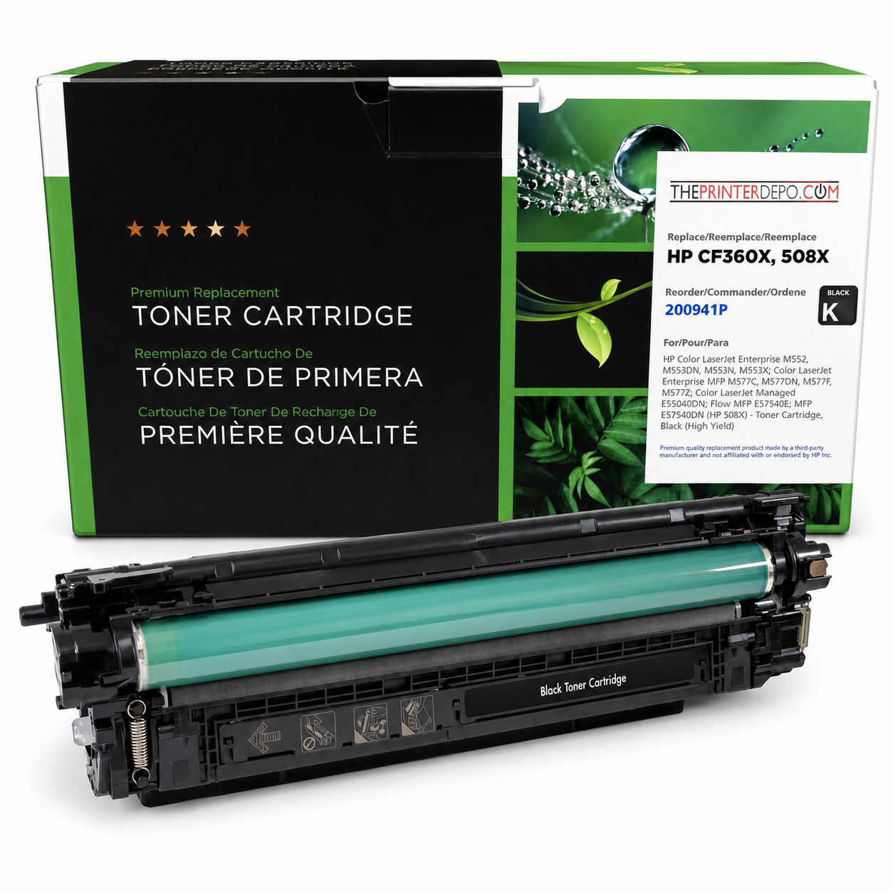 HP Color LaserJet M553 M577 E55040 E57540 High Yield Black Toner Cartridge 508X CF360X