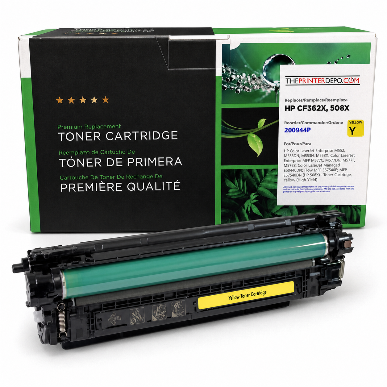 HP Color LaserJet M553 M577 E55040 E57540 High Yield Yellow Cartridge 508X CF362X