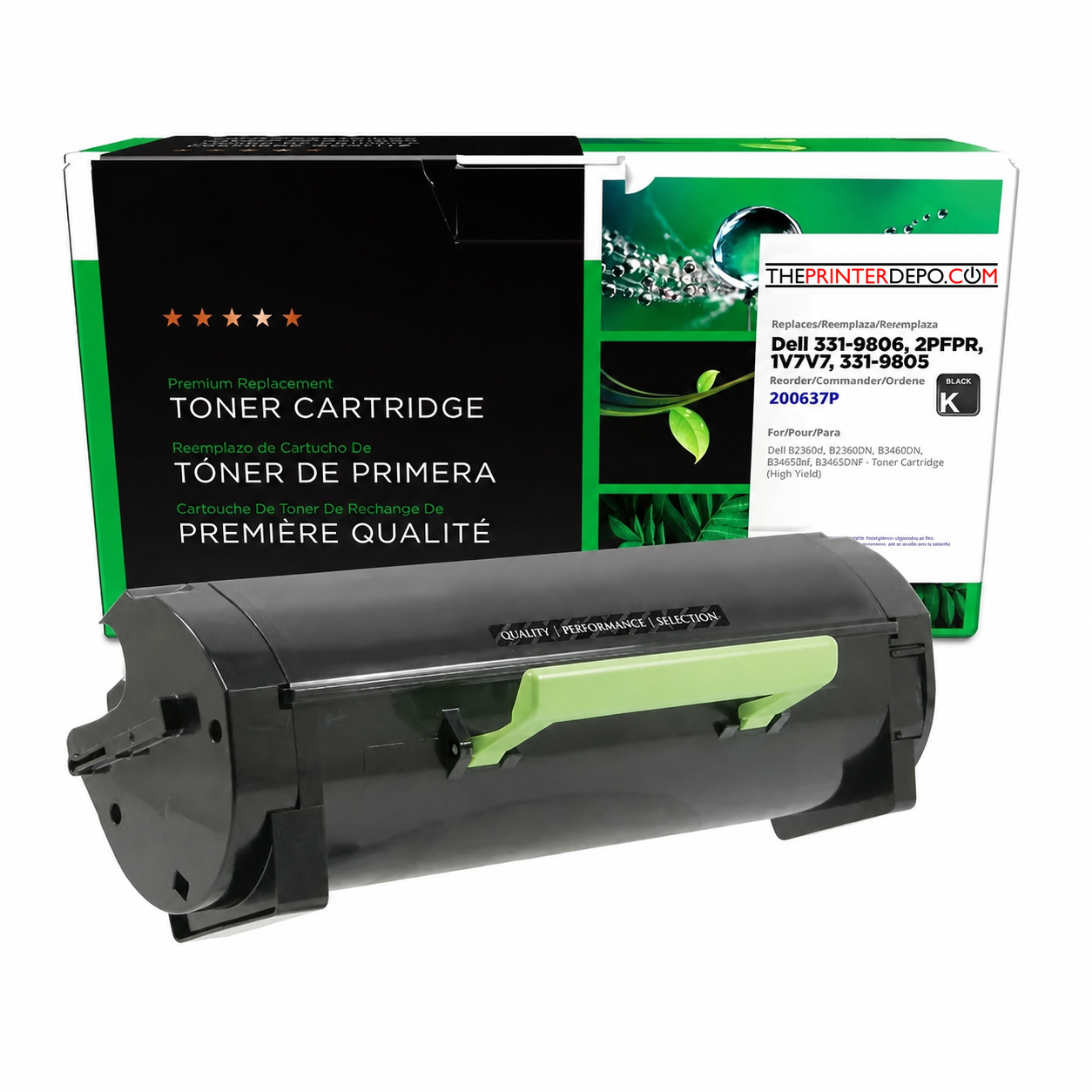 Dell Compatible B2360D, B2360DN, B3460DN, B3465DN, B3465DNF High Yield Toner Cartridge 2PFPR 331-9805