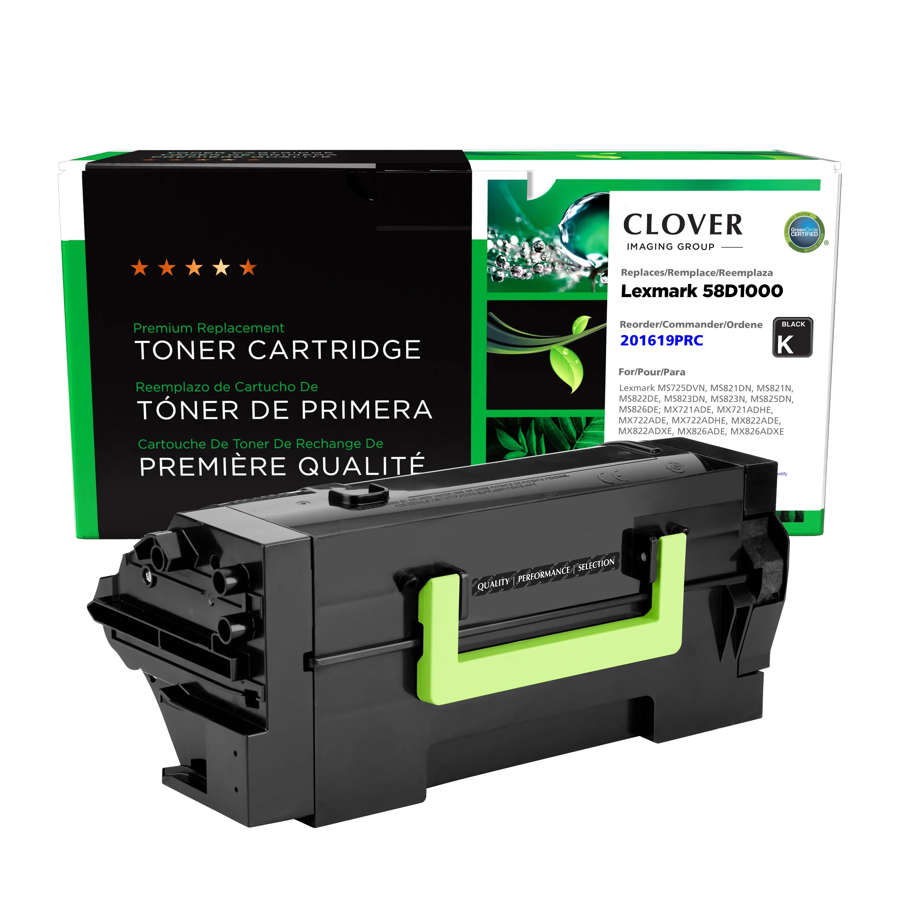 Lexmark MS821 Remanufactured Toner Cartridge, 58D1000