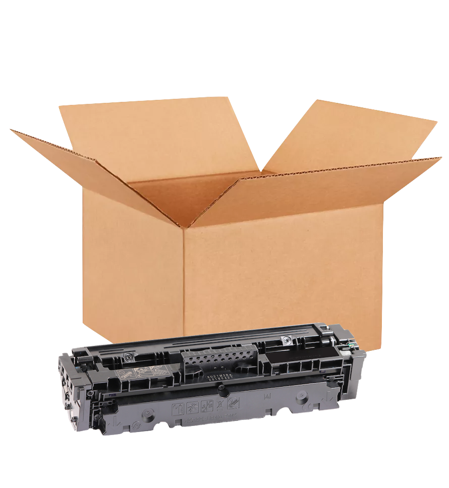 HP 410A New OEM Black Toner Cartridge Placed in Brown, CF410A