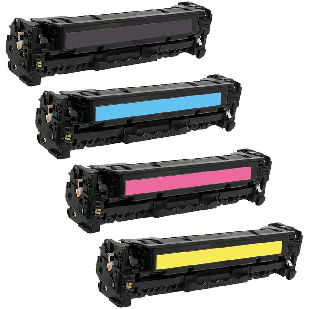 HP 410A 4/Pack Compatible Black 2.3K Yield Color 2.3K Yield Toner Cartridge, CF410A/CF411A/CF412A/CF413A