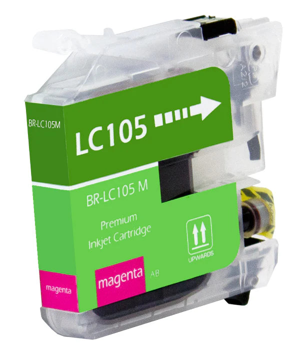 Brother LC105 Compatible InkJet Cartridge Magenta 1.2K Super High Yield, LC105M