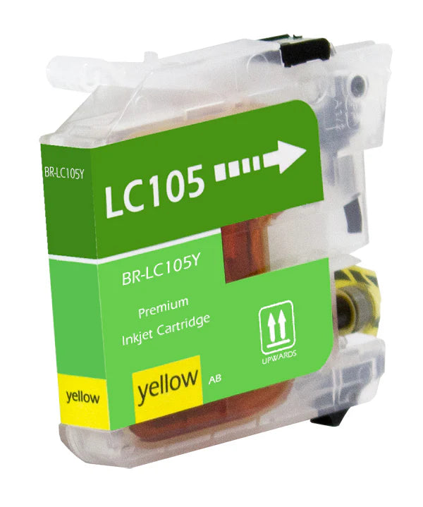 Brother LC105 Compatible InkJet Cartridge Yellow 1.2K Super High Yield, LC105Y
