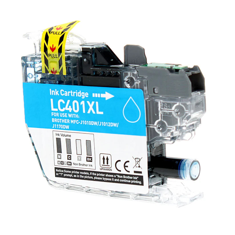 Brother J1010/J1012/J1170 Compatible Inkjet Cartridge Cyan 500 High Yield, LC401XLC