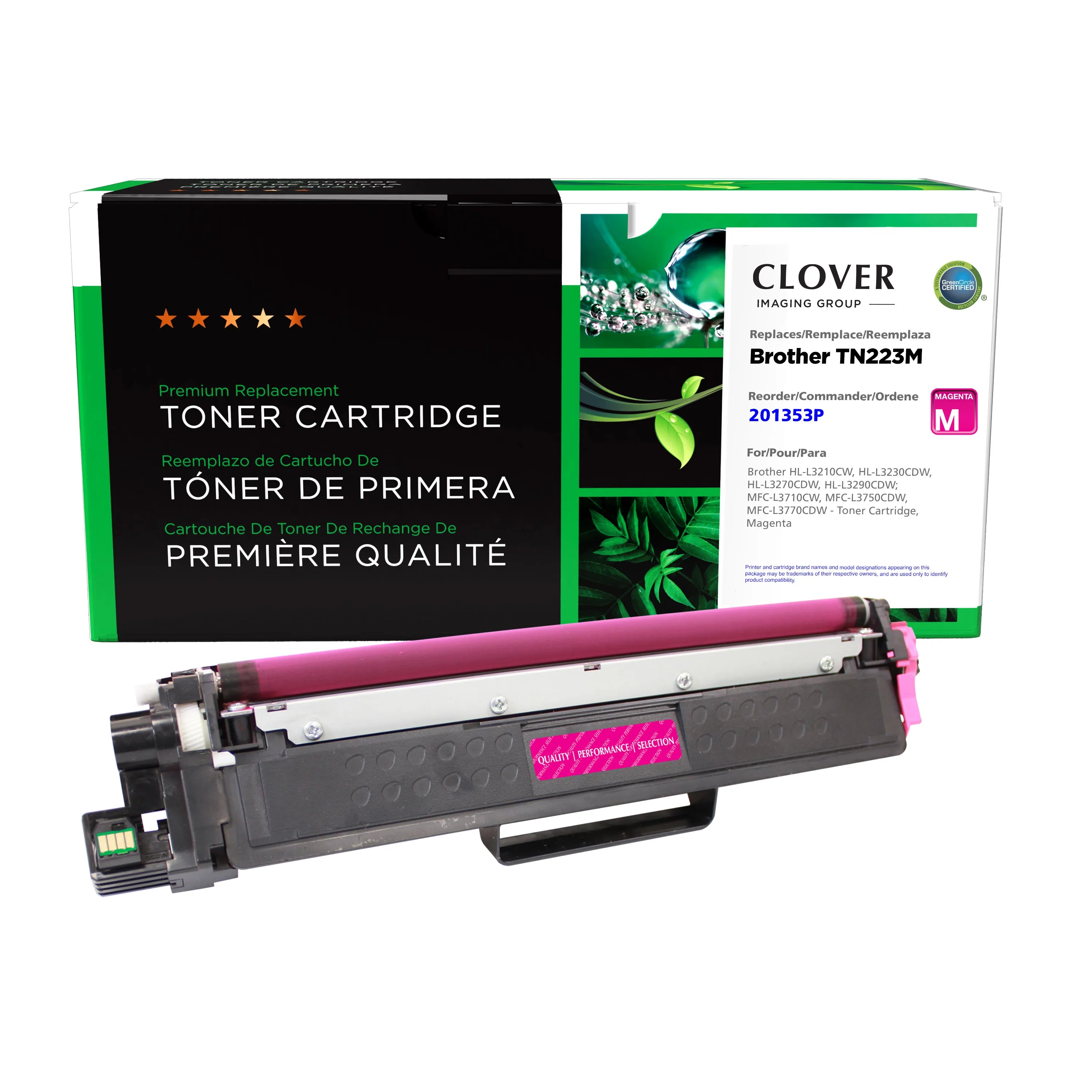 Brother HL-L3210CW, HL-L3230CDW Remanufactured Magenta Toner Cartridge, TN223M