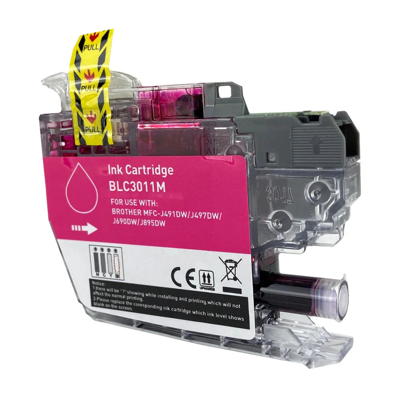 Brother J491/J497/J690/J895 Compatible InkJet Cartridge Magenta 200 Yield, LC3011M