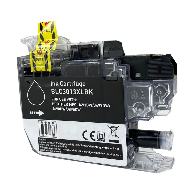 Brother J491/J497/J690/J895 Compatible InkJet Cartridge Black 400 High Yield, LC3013BK