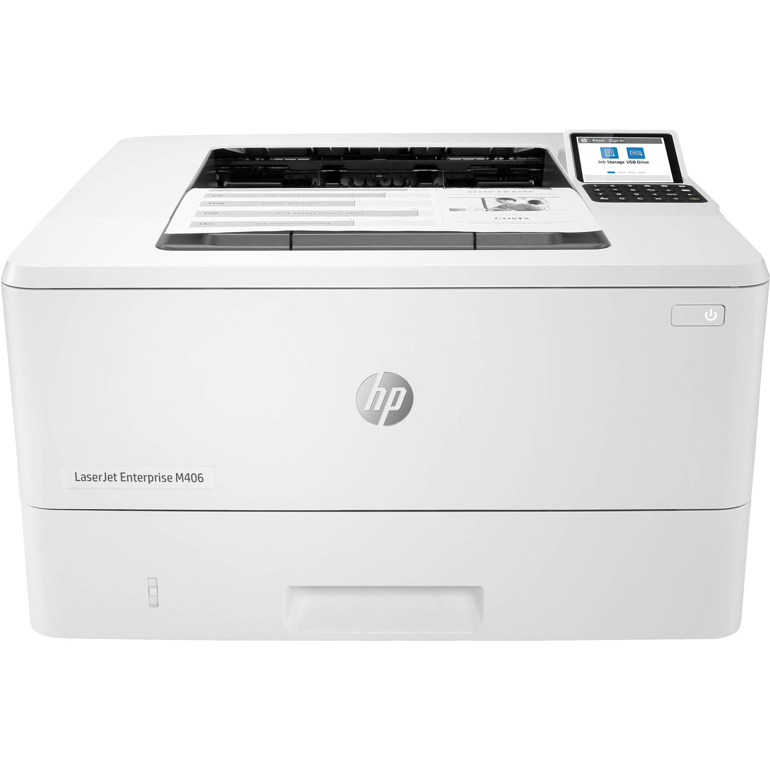 HP LaserJet M406dn Monochrome Printer (Refurbished), 3PZ15A