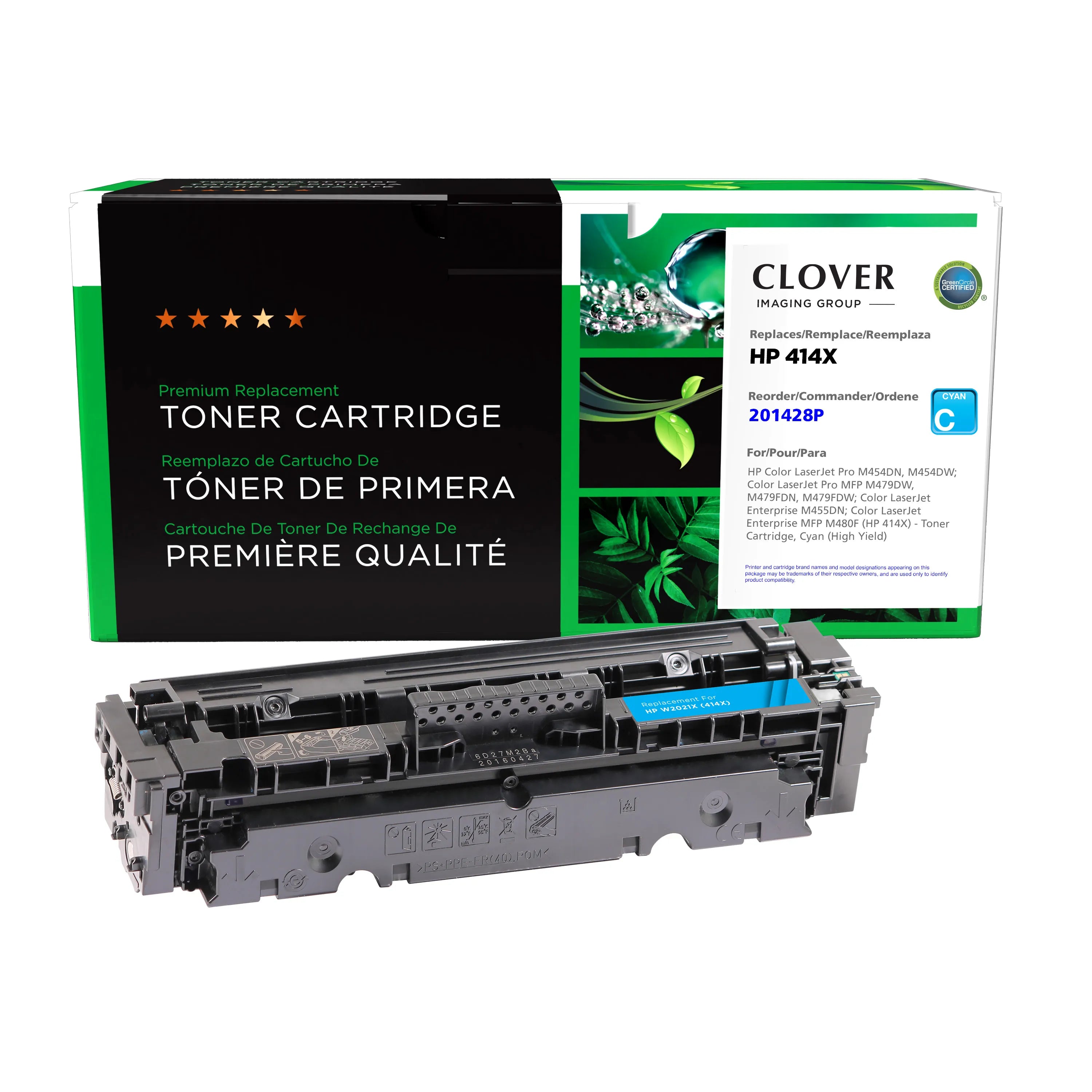 HP 414X Remanufactured High Yield Cyan Toner Cartridge, W2021X