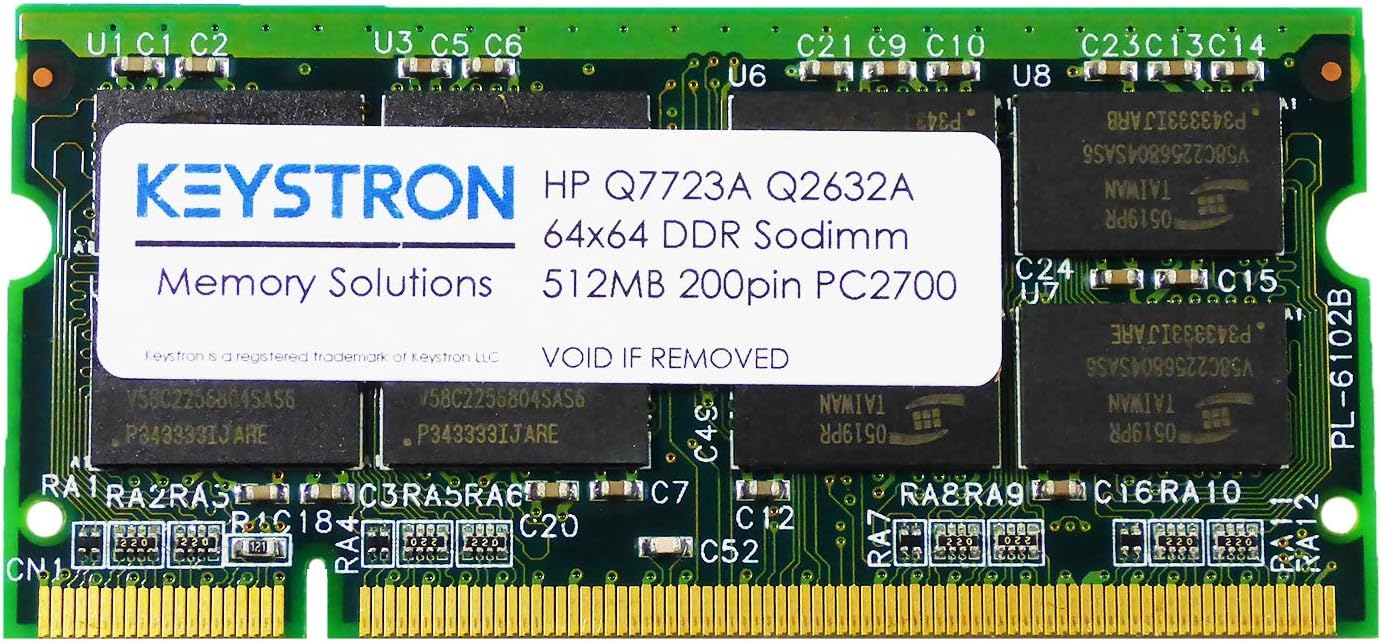 HP CP4005/5550/3800/4700 512MB 200-Pin DDR DIMM, Q7723A/Q2632A