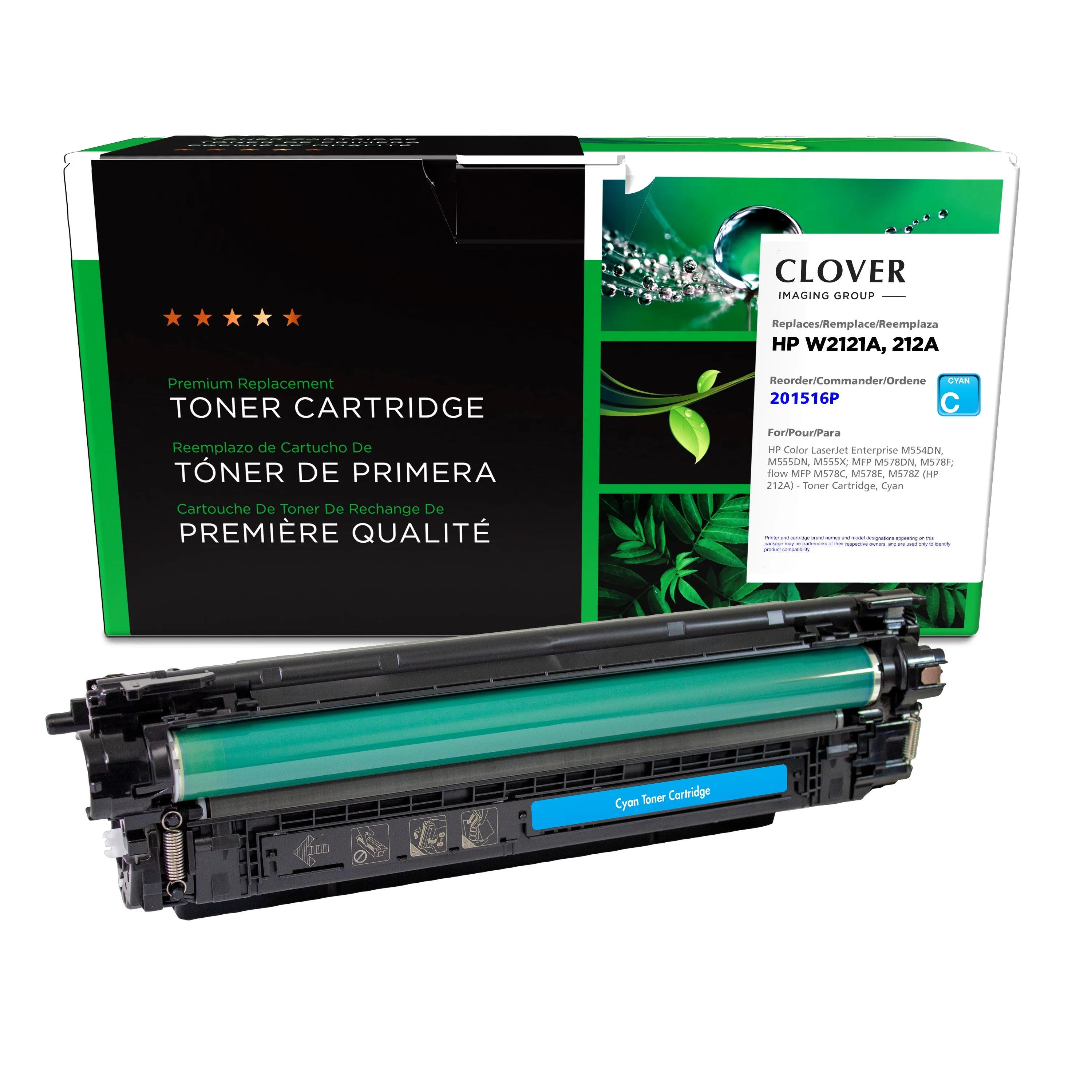 HP 212A Remanufactured Cyan Toner Cartridge, W2121A
