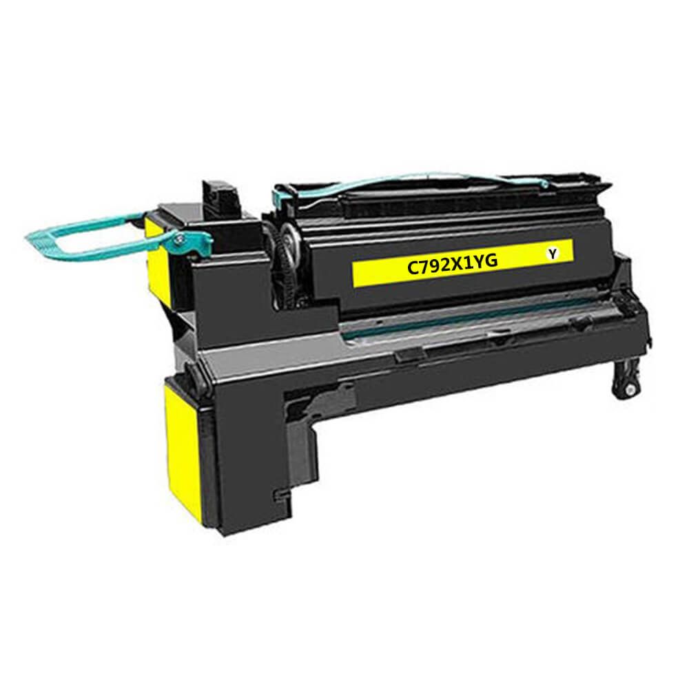 Lexmark C792 Remanufactured Toner Cartridge Yellow 20K Extra High Yield, C792X1YG