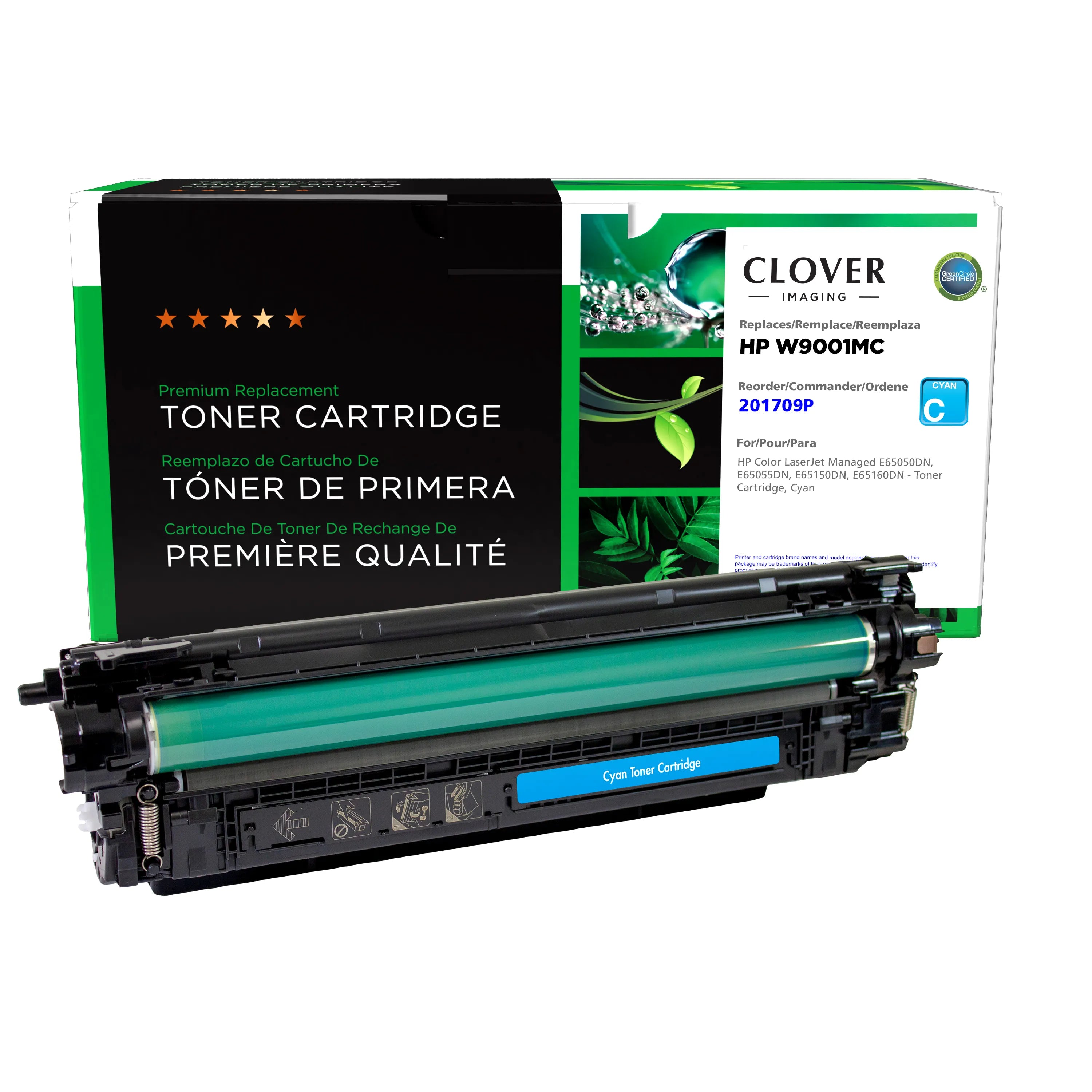 HP E65050, E65055 Remanufactured Cyan Toner Cartridge, W9001MC