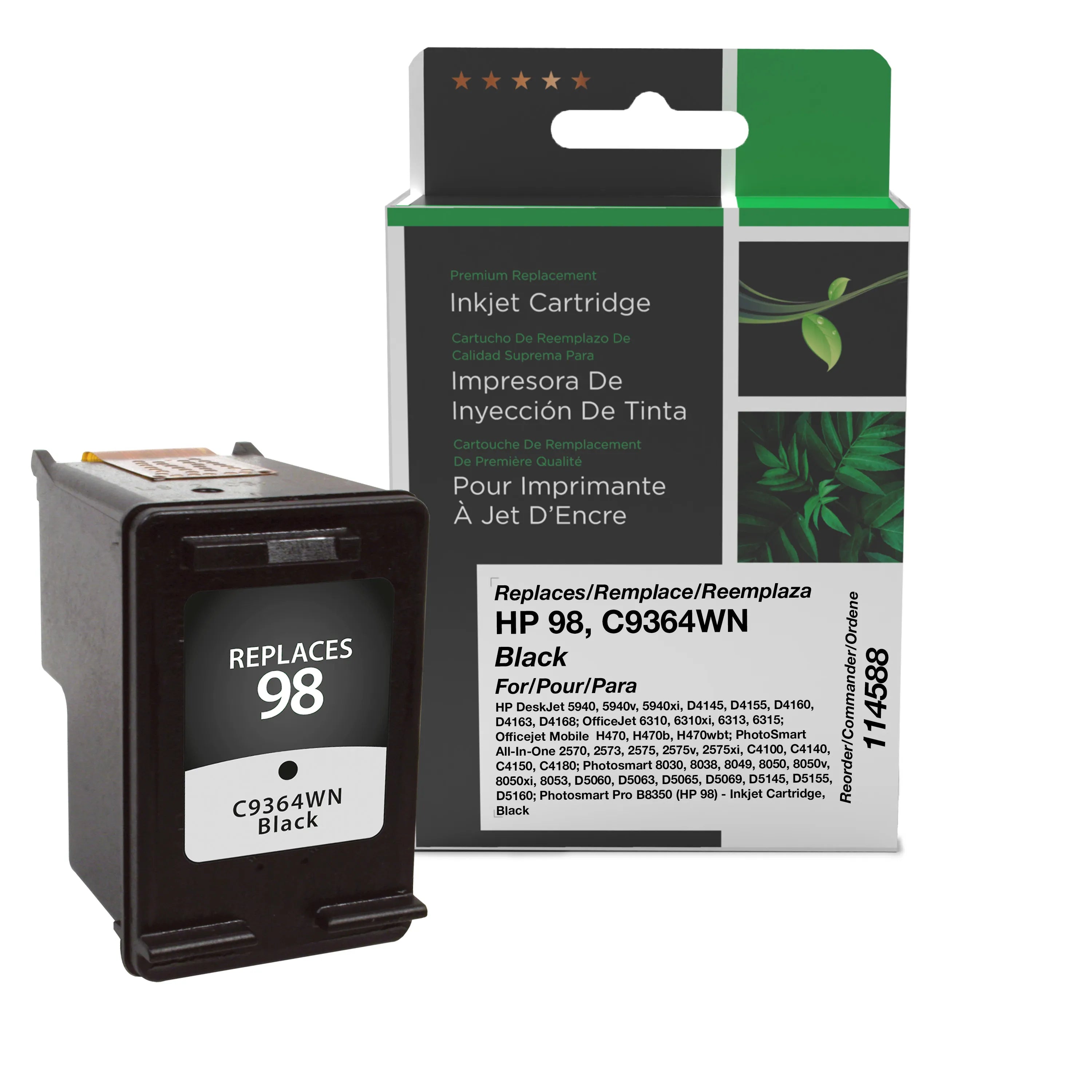 HP DeskJet 5940, 5940v, 5940xi, D4145, D4155 Black Ink Cartridge, C9364WN