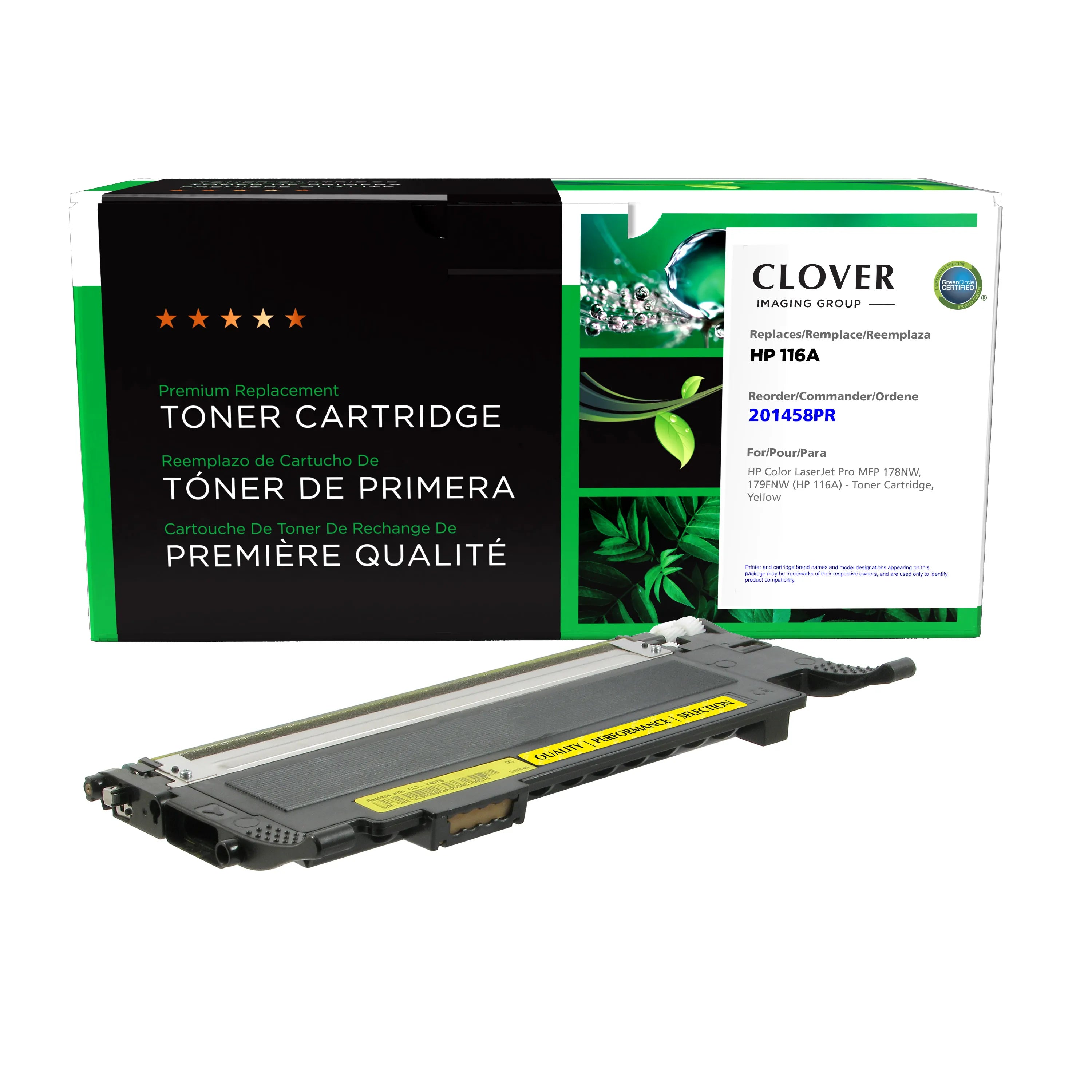 HP Color LaserJet 178NW, 179FNW Yellow Toner Cartridge (Reused OEM Chip), W2062A