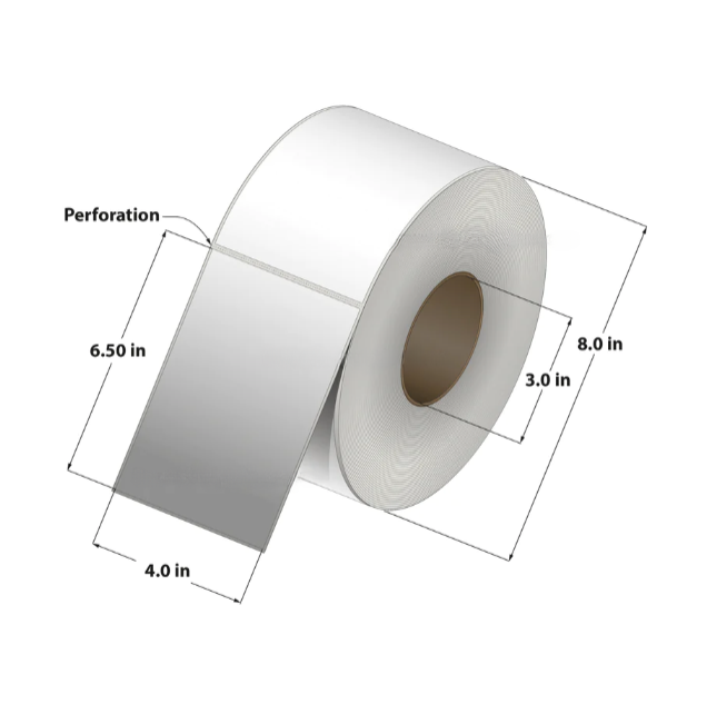 Thermal Transfer Label (4 x 6.50) 3"Core 4RL/900/CS 3600 Labels to a case CTT400650-3P