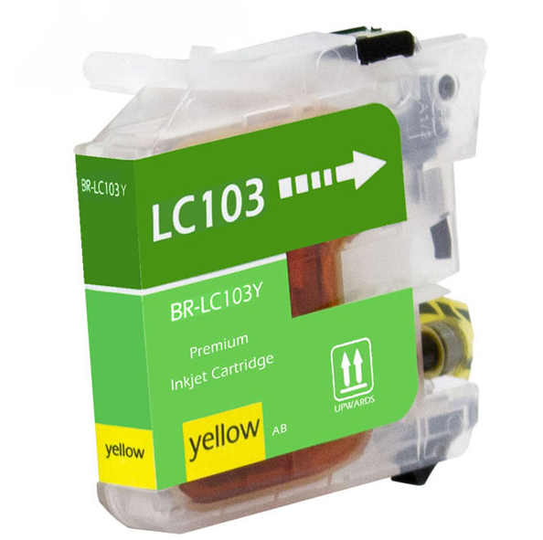 Brother LC103 Compatible InkJet Cartridge Yellow 600 High Yield, LC103Y