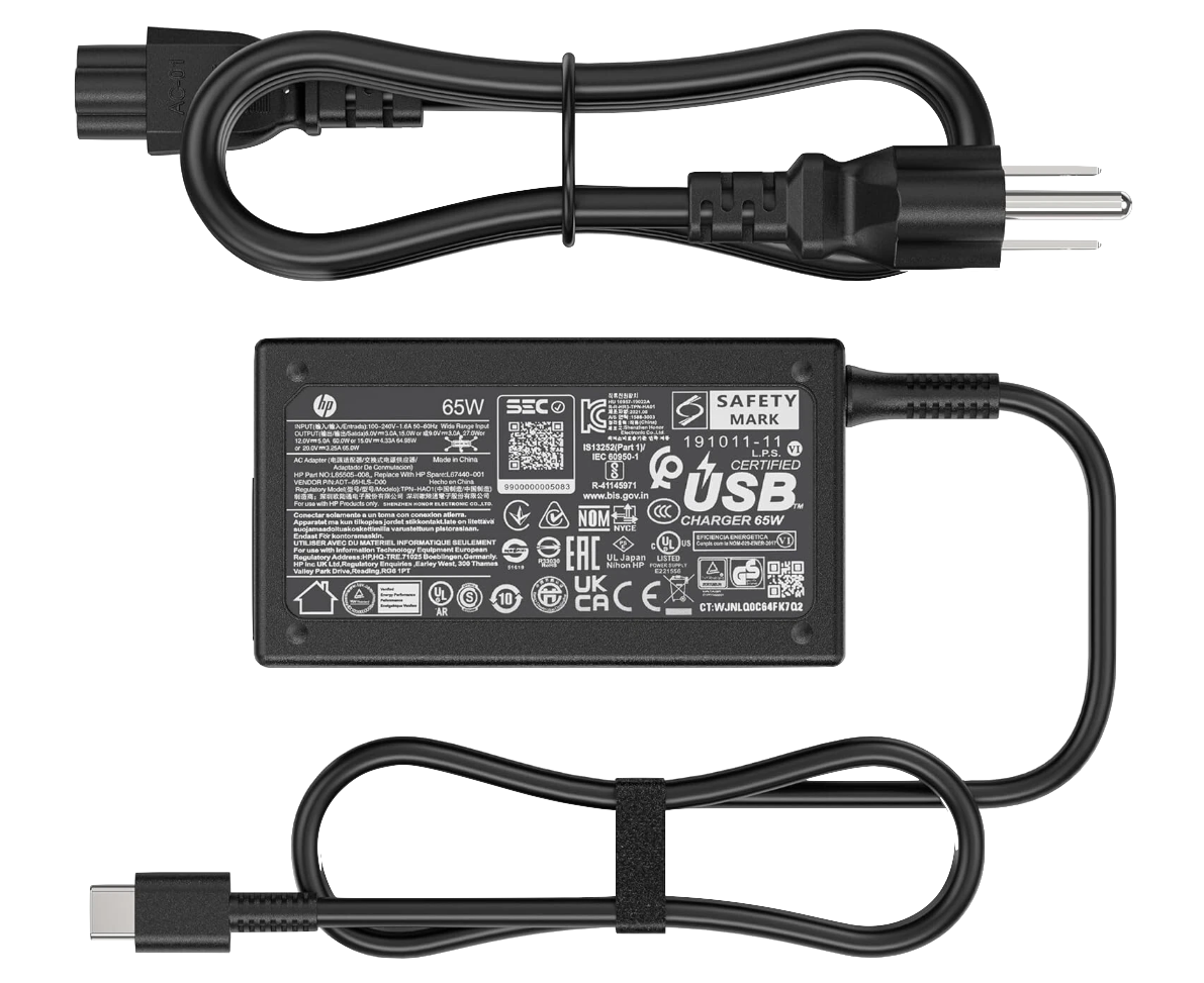 HP 65W USB-C AC Adapter, L67440-001