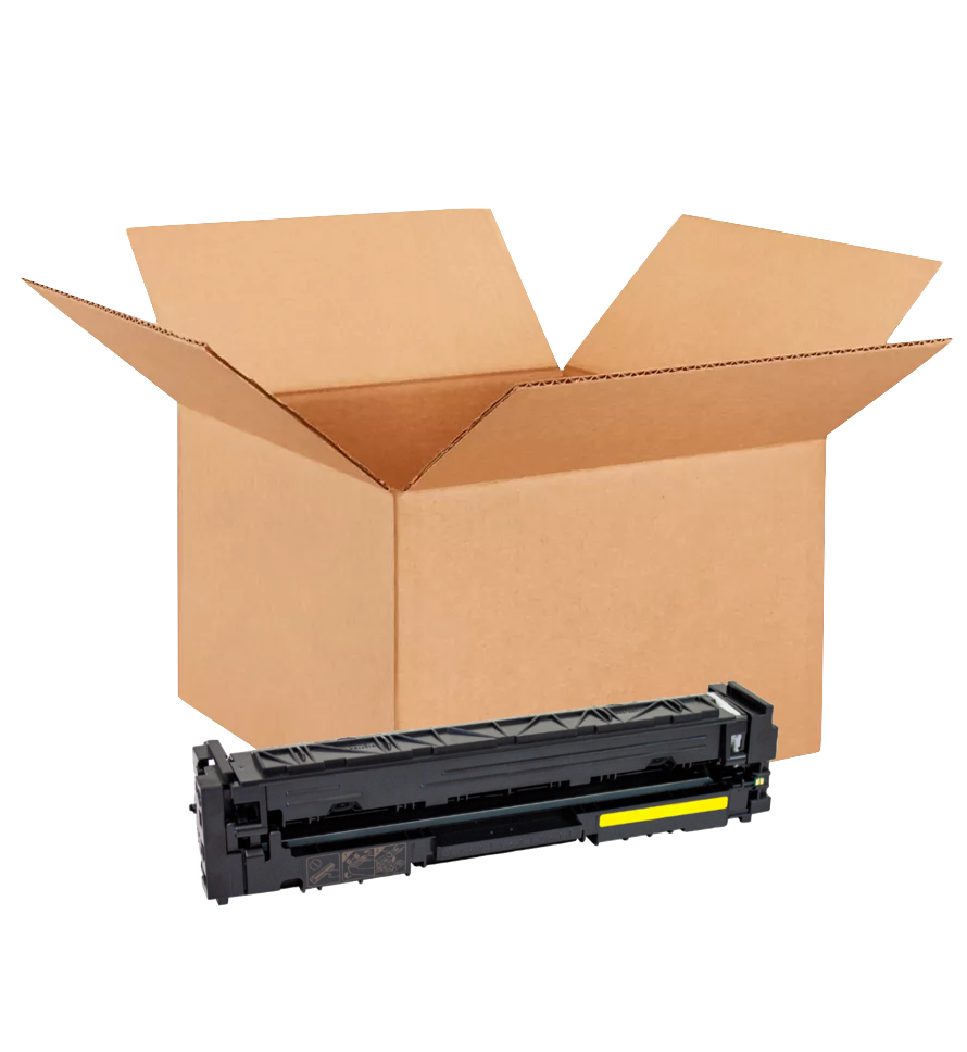 HP 206A New OEM Yellow Toner Cartridge Placed in Brown Box, W2111A