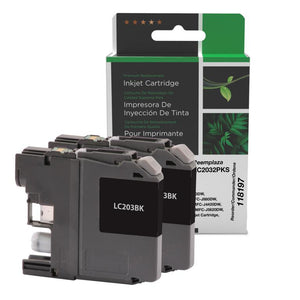High Yield Black Ink Cartridge for Brother LC203XL 2-Pack