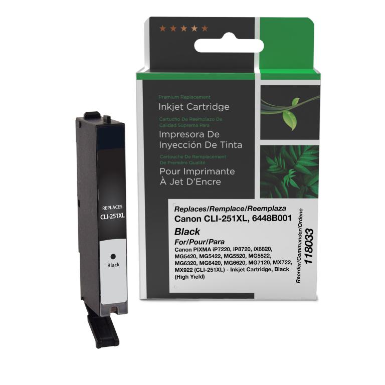 High Yield Black Ink Cartridge for Canon CLI-251XL