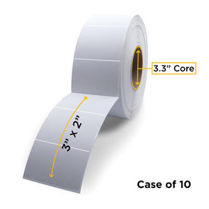 Direct Thermal Label Roll 1.0" ID x 3.3" Max OD for Desktop Barcode Printers