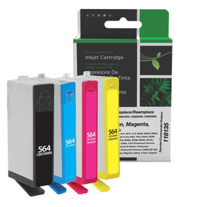 Black, Cyan, Magenta, Yellow Ink Cartridges for HP 564 4-Pack
