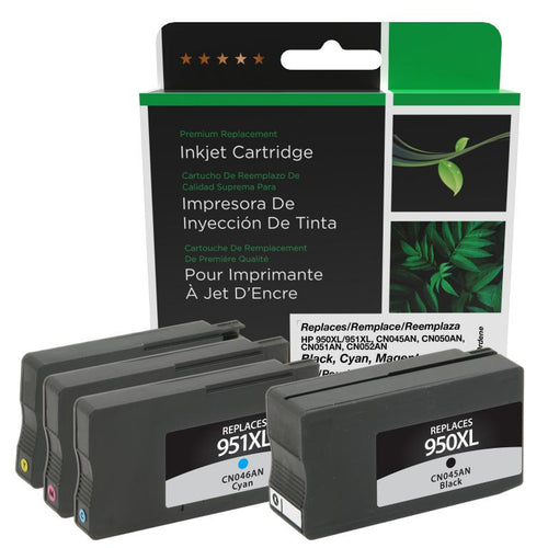 High Yield Black, Cyan, Magenta, Yellow Ink Cartridges for HP 950XL/HP 951XL 4-Pack