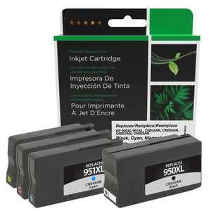High Yield Black, Cyan, Magenta, Yellow Ink Cartridges for HP 950XL/HP 951XL 4-Pack