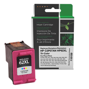 High Yield Tri-Color Ink Cartridge for HP C2P07AN (HP 62XL)