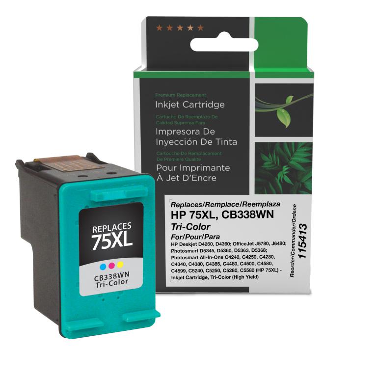 High Yield Tri-Color Ink Cartridge for HP CB338WN (HP 75XL)