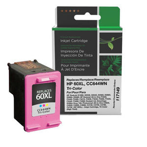 High Yield Tri-Color Ink Cartridge for HP CC644WN (HP 60XL)