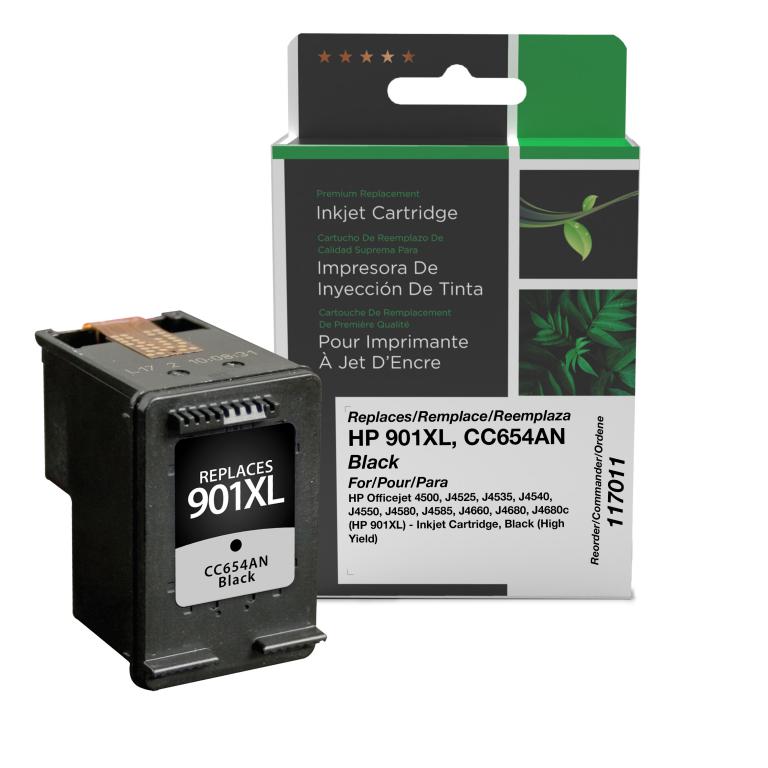 High Yield Black Ink Cartridge for HP CC654AN (HP 901XL)