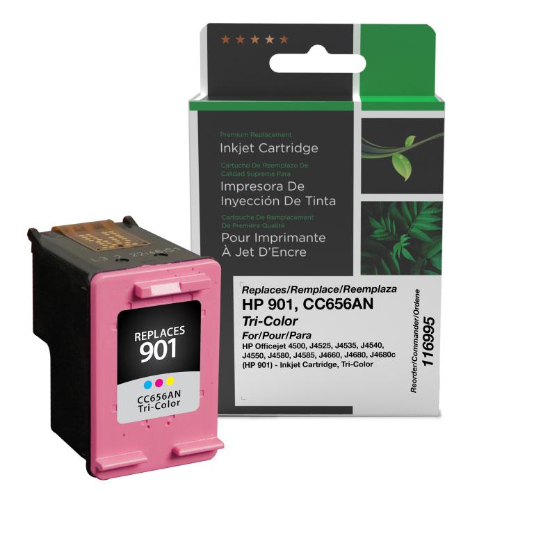 Tri-Color Ink Cartridge for HP CC656AN (HP 901)