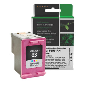 Tri-Color Ink Cartridge for HP F6U61AN (HP 63)