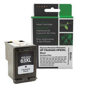 High Yield Black Ink Cartridge for HP F6U64AN (HP 63XL)