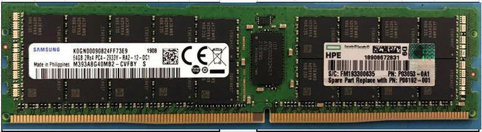 HPE 64GB (1x64GB) Dual Rank x4 DDR4-2933 CAS-21-21-21 Registered Smart ...