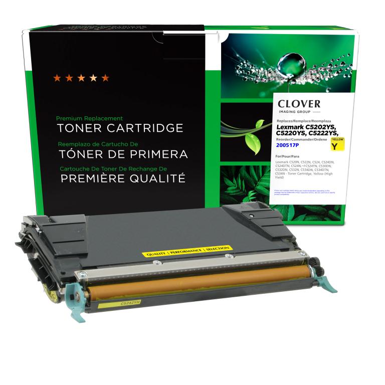 High Yield Yellow Toner Cartridge for Lexmark C520/C522/C524/C534