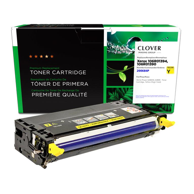 High Yield Yellow Toner Cartridge for Xerox 106R01394/106R01390